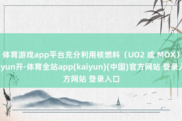 体育游戏app平台充分利用核燃料（UO2 或 MOX）-云yun开·体育全站app(kaiyun)(中国)官方网站 登录入口
