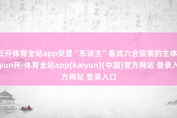 云开体育全站app突显“东谈主”看成六合探索的主体-云yun开·体育全站app(kaiyun)(中国)官方网站 登录入口